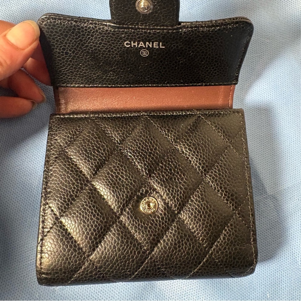 CHANEL Classic  Caviar Black Small Flap Quilted Leather Wallet - Picture 3 of 16
